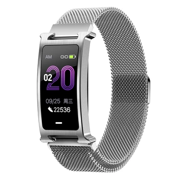 

Smart Watch Heart Bracelet Blood Pressure Oxygen Monitor Weather Activity Tracker Women Fitness Bracelet with Metal Band Silver