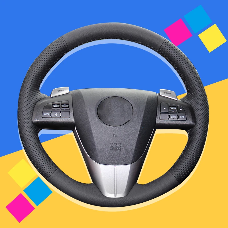 Авто оплетка на руле Крышка для Mazda 3 Axela 2008-2013 Mazda CX-7 CX7 2010-16 Mazda 5 2011-2013 DIY колпаки для автомобильных колес