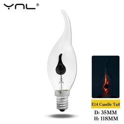 Vintage LED Flame Effect Candle Light Bulb (E14 Candle Tail)