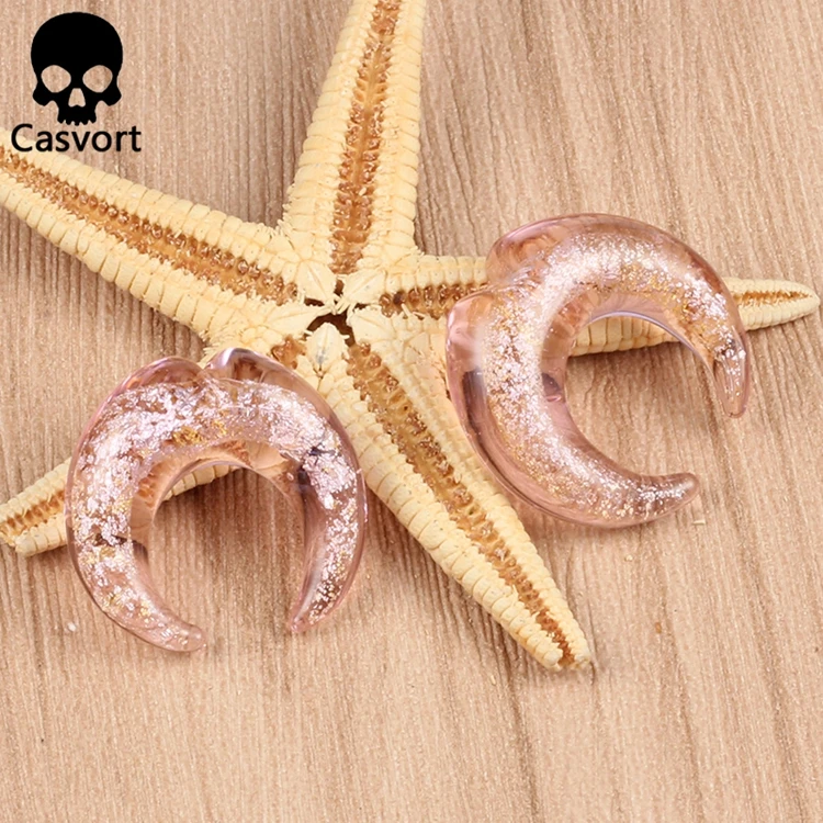 Casvort, 2 шт, цветные Сережки для пирсинга в форме полумесяца, Эспандеры для сережек, модный подарок для унисекс, ювелирные изделия для тела, продавать по паре