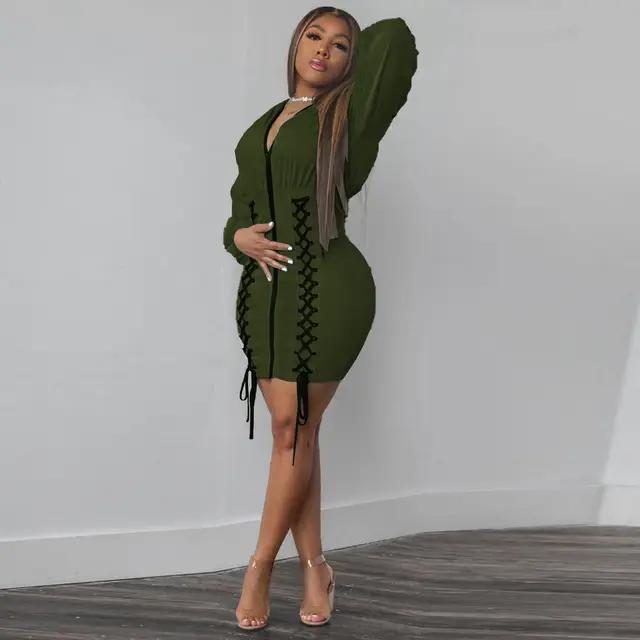Bodycon Hoodies Mini Dress 