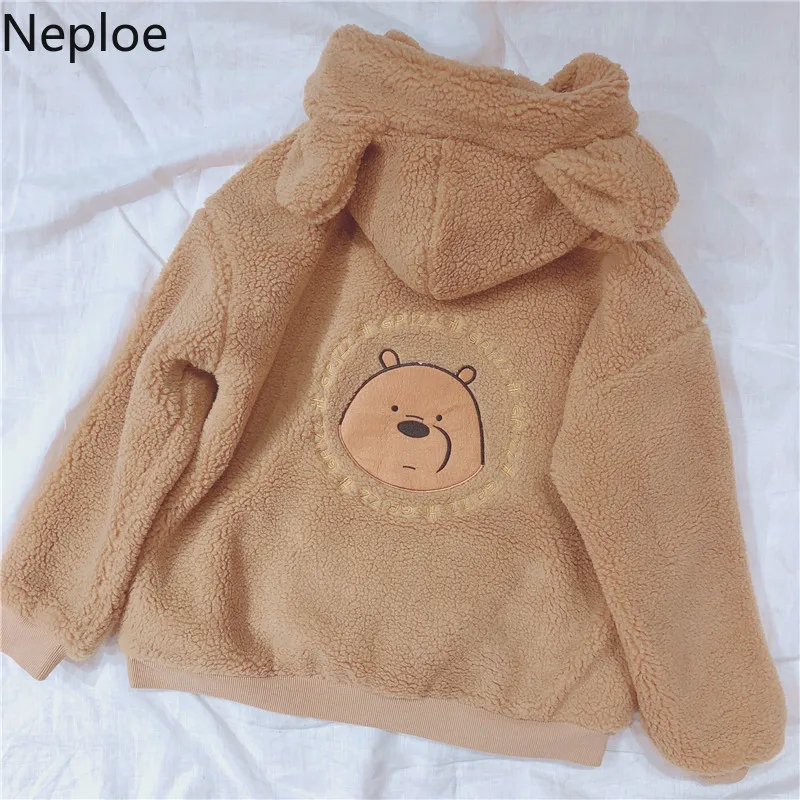 Neploe овечья шерсть зимняя теплая парка пальто новинка 2020 мультяшная вышивка