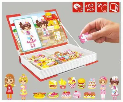 Детский Diy магнетизм фигуры из мозаики 3D детские Tangram головоломки мультфильм образовательная игрушка детский подарок динозавр животное - Цвет: 8726-22