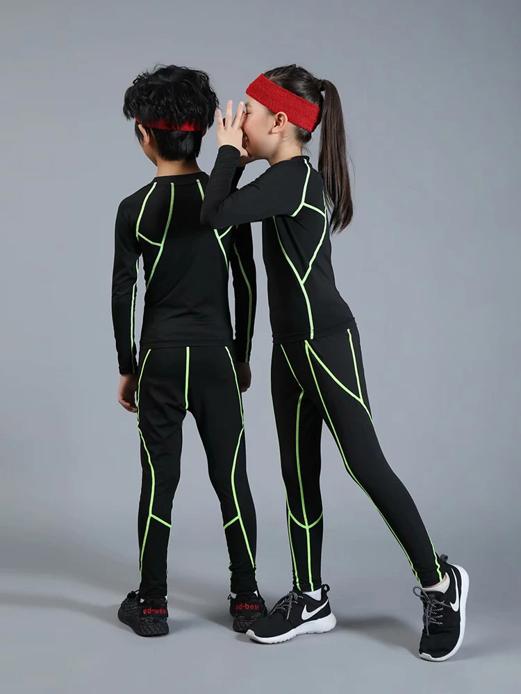 Детский спортивный костюм для мальчиков, быстросохнущий, впитывающий, компрессионный, для фитнеса, ММА, спортивный костюм для мальчиков и девочек, спортивный костюм для бега