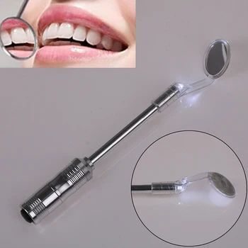 

Light Bright Durable Dental Teeth Whitening Mirror Oral Health Care Tool Reusable Mini Handle Dentist Mouth Mirror With LED