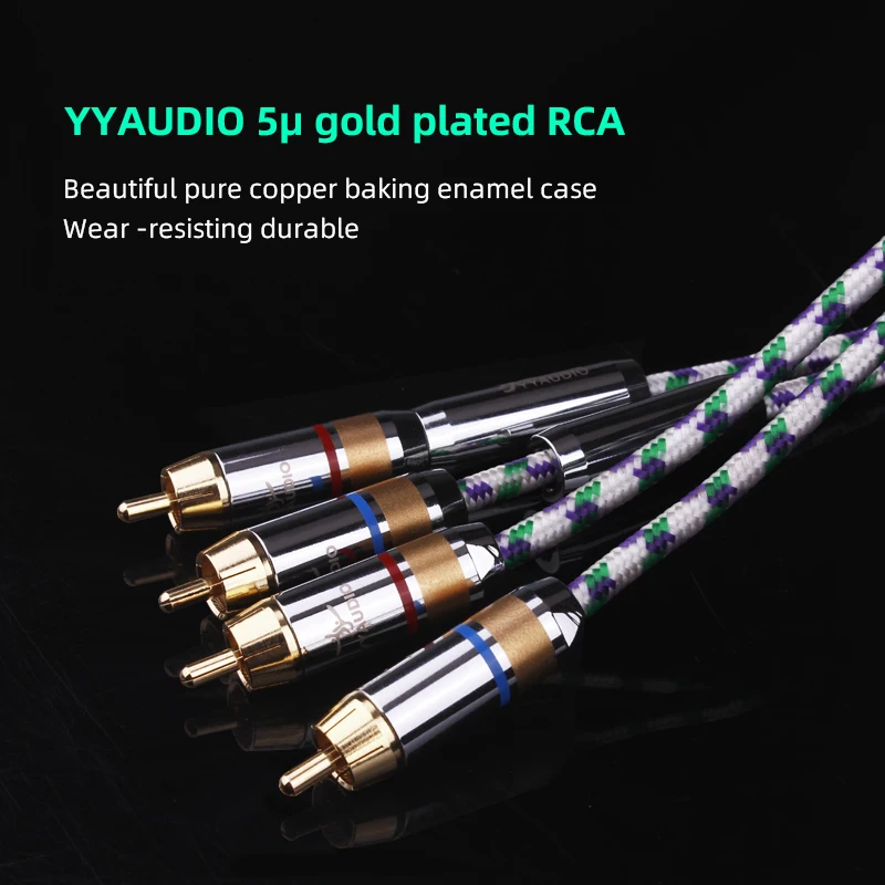 YYAUDIO RCA 오디오 케이블 스테레오 케이블 2RCA 남성 2RCA 남성 스테레오 오디오 케이블 홈 시어터 DVD TV 앰프 하이파이 시스템