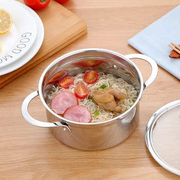 

Stainless Steel Mini Hot Pot Thickened Soup Pot Porridge Boiler for Gas Stock Furnace Induction Cooker Kitchen Tools Cookware