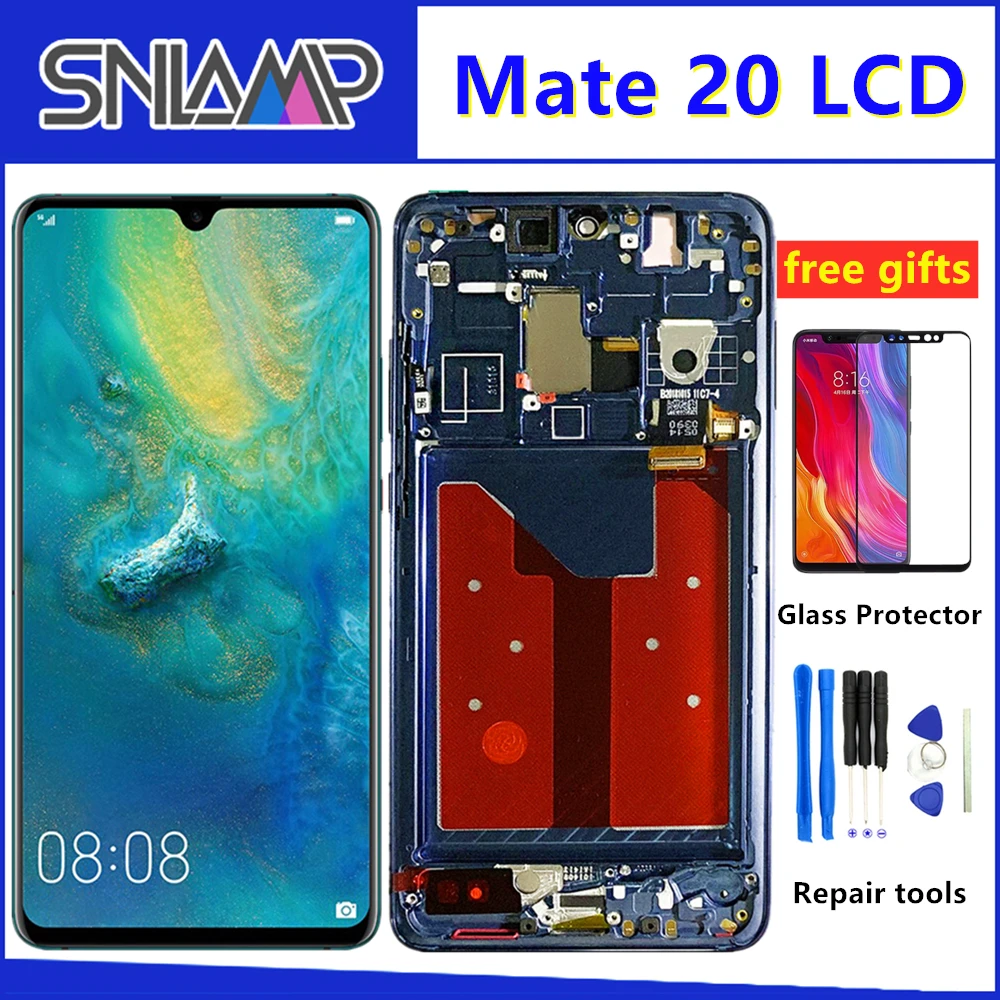 6 53 &quotОригинальный ЖК-дисплей для huawei mate 20 сенсорный экран дигитайзер с рамкой