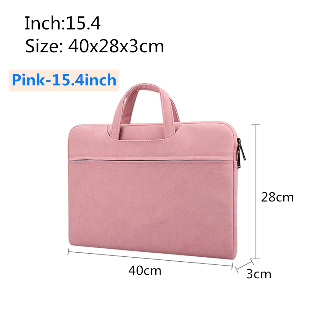 Pink-15.4inch Женские Водонепроницаемый Ноутбук Сумки из натуральной кожи 13,3 14,1 15,4 15,6 дюймов Сумка для ноутбука Apple сумка для ноутбука macbook просо pro мешок вкладыш 15,6 - Цвет: Pink-15.4inch