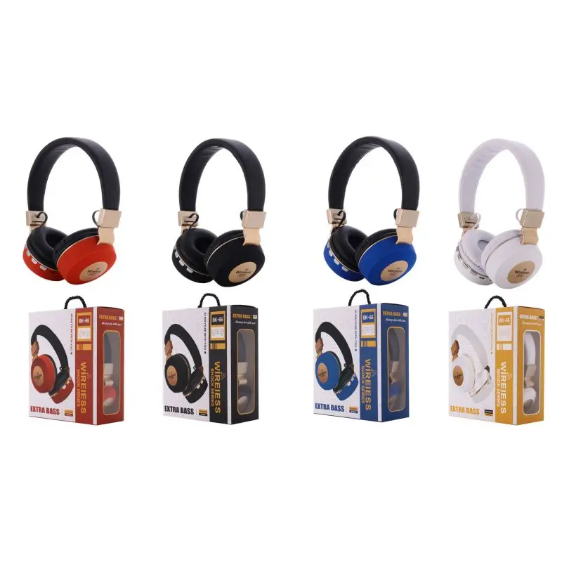 BK 66 Wireless Bluebooth Headphones Gaming Kids Headset FM Radio Support TF Card