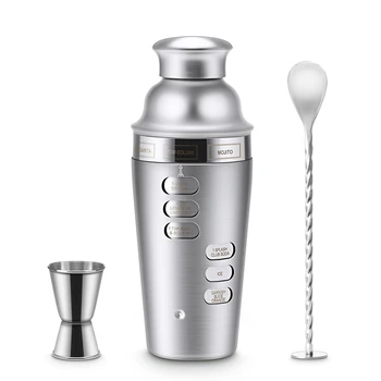 

Cocktail Shaker Stainless Steel 24Oz Bar Set Kit 3Pcs Cocktail Shakers with Rotation Recipe Guide,Martini Tool Accessories Built