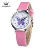 Hot Sale Cartoon Pattern Children's Boys Girls Kids Purple Butterfly Leather Quartz Wrist Watch Clock Gifts Bracelet Reloj 4