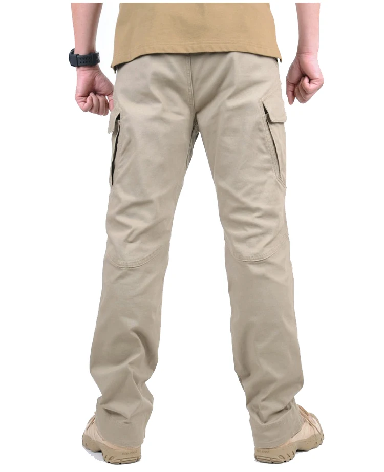 Cargo Pants Men Solid Color Multi Pockets Trousers Streetwear High Quality Mens Pants