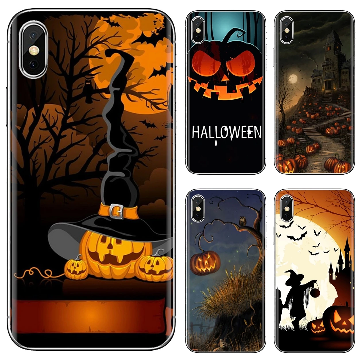 For Huawei G7 G8 P7 P8 P9 P10 P20 P30 Lite Mini Pro P Smart 2019 Soft Case Covers Pumpkin Halloween Bat Witch Boo | Мобильные