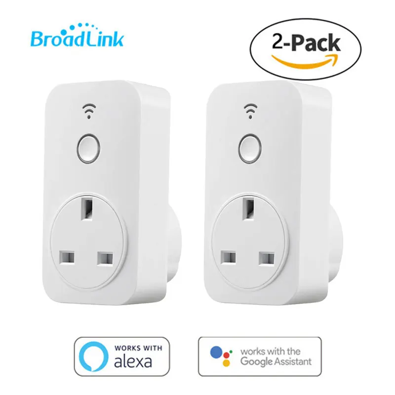SP2-UK 2 PCS BroadLink SP2 UK Стандартный Wifi смарт-розетка 13A Голосовое управление Alexa и Google Home для Wi-Fi Умный дом - Комплект: SP2-UK 2 PCS