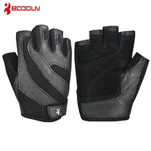 Мужские перчатки из свиной кожи для спортзала, бодибилдинга, кроссфита, фитнеса, спорта, гантели штанги веса, спортивные перчатки для подъема, для горизонтального бара