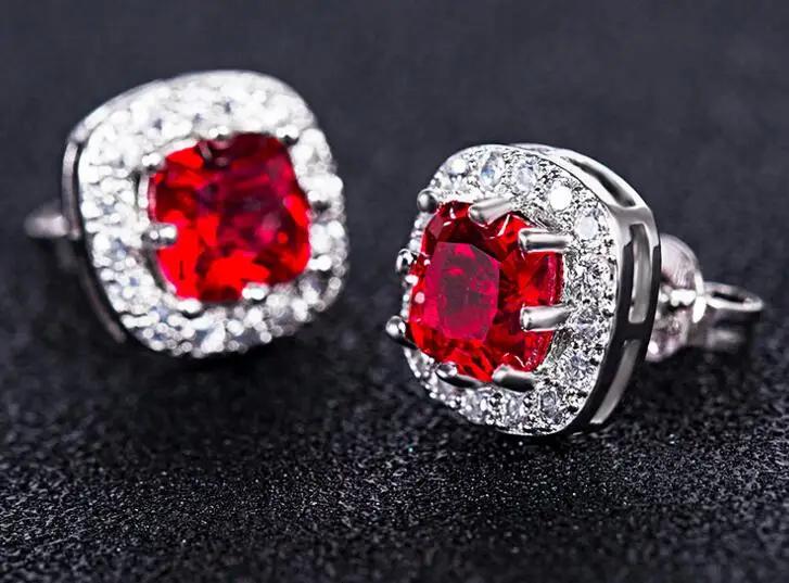 

YBB13 925 Silver Zircon Earrings Simple Zircon Lady's Earrings Wedding Gift