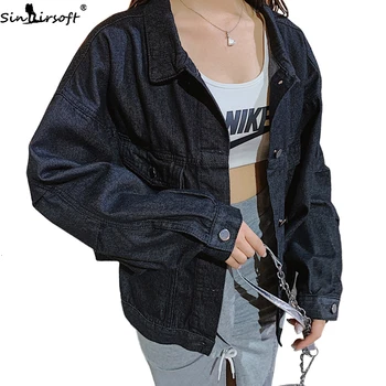 

Black Large Size Cotton Loose Casual Jacket Women's Korean Version Of The Autumn New Short Fashion Wild Cowboy Shirt Women