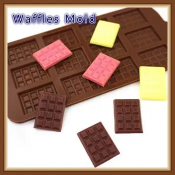 

12 Even Silicone Baking Pan Waffles Cake Chocolate Mold Non-stick Baking Mold DIY Chocolate Chip Waffles Mold Kitchen Gadgets