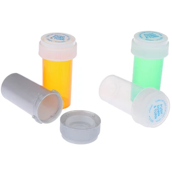 

29/52/75/110ML Pill Box Travel Pill Case Plastic Push Down Turn Vial Container Weed Storage Stash Jar Pill Bottle Case Herb Box