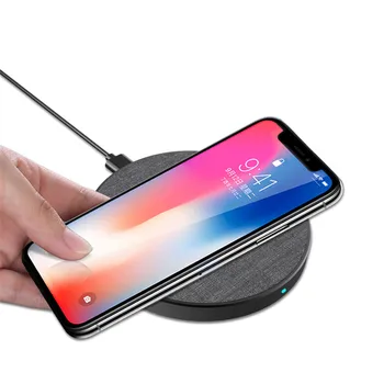 

15W Fast Wireless Charger Pad Aluminum alloy Portable Round Desktop Quick charger with Type-C Port for Huawei iphone Sunsang