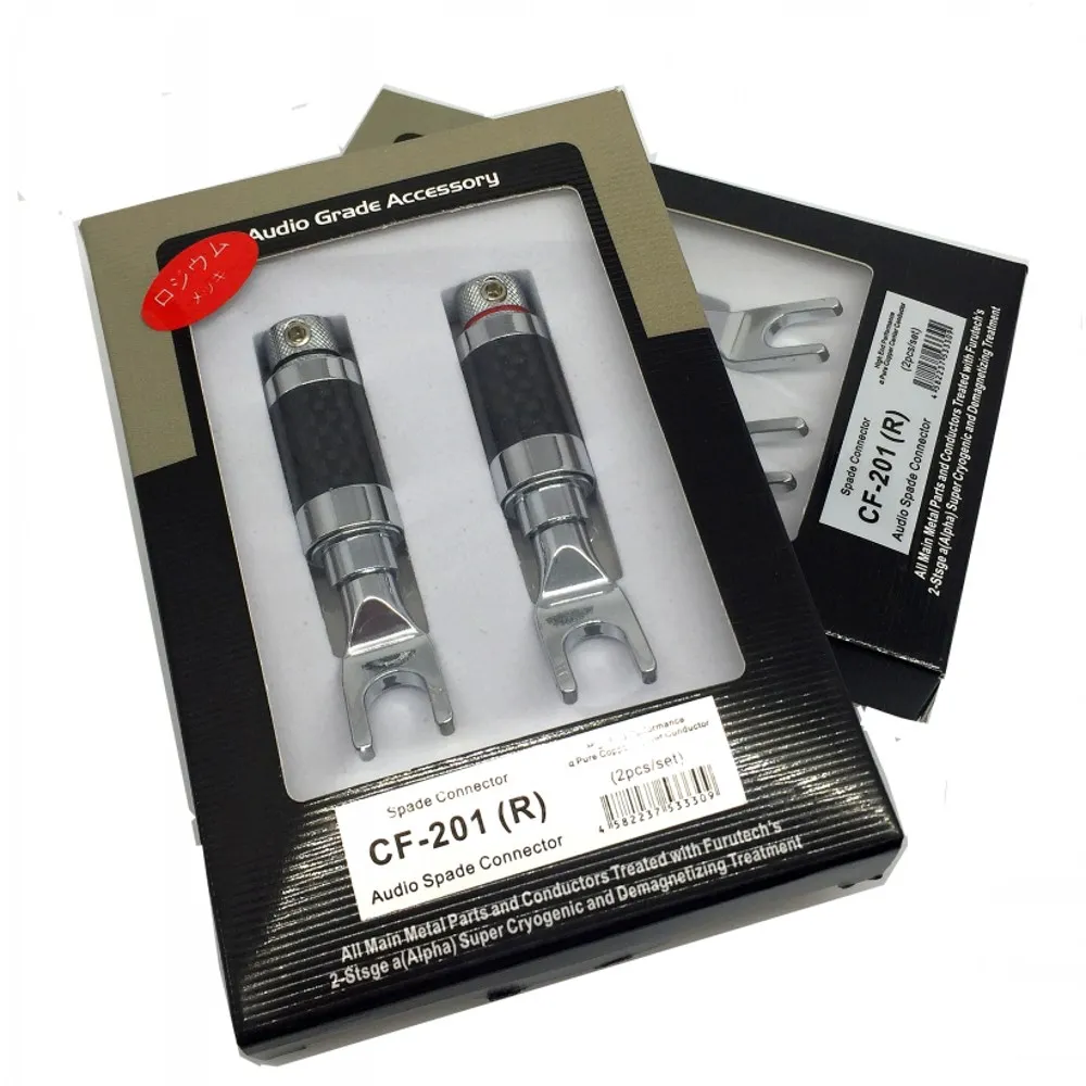 Furutech CF-201 (r) 銅袋メッキ炭素コネクタプラグyスペード
