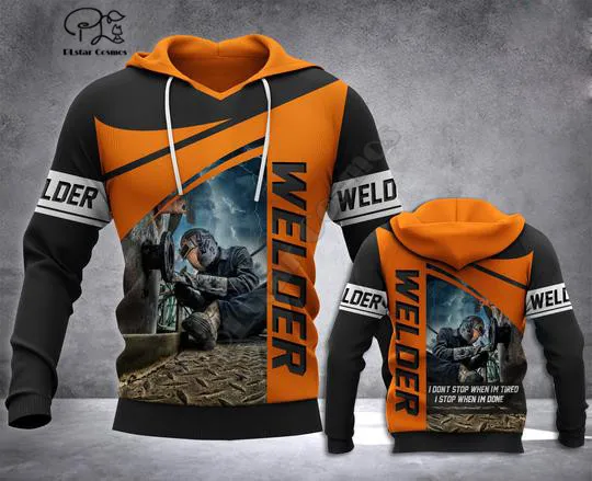 Welder printed Hoodies sweatshirts Men Women Fashion Hooded Long Sleeve streetwear Pullover cosplay costumes