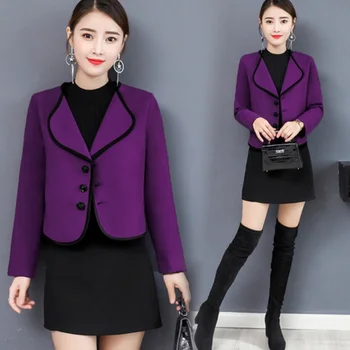 

Double Breasted Blazers Women Fashion Plus size Casual Jackets Women Elegant Long Sleeve Suits Female Ladies Cotton Coat S0181