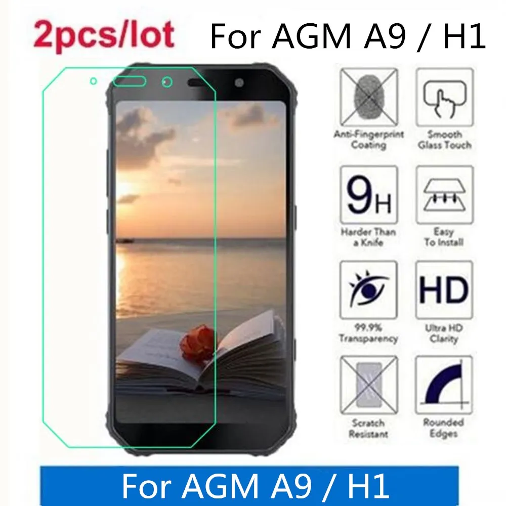 

2 Pcs/Lot For AGM A9 Tempered Glass 9H 2.5D Premium Screen Protector Film On For AGM A9 / H1 5.99