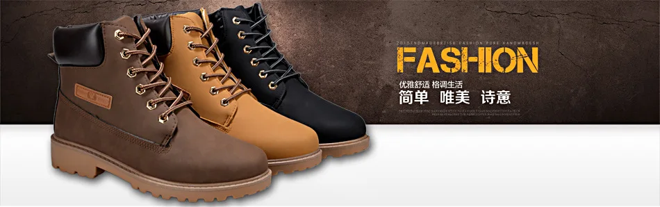 koovan men boots 2021 new Martin boots PU leather men's shoes high top more leisure autumn boots wholesale