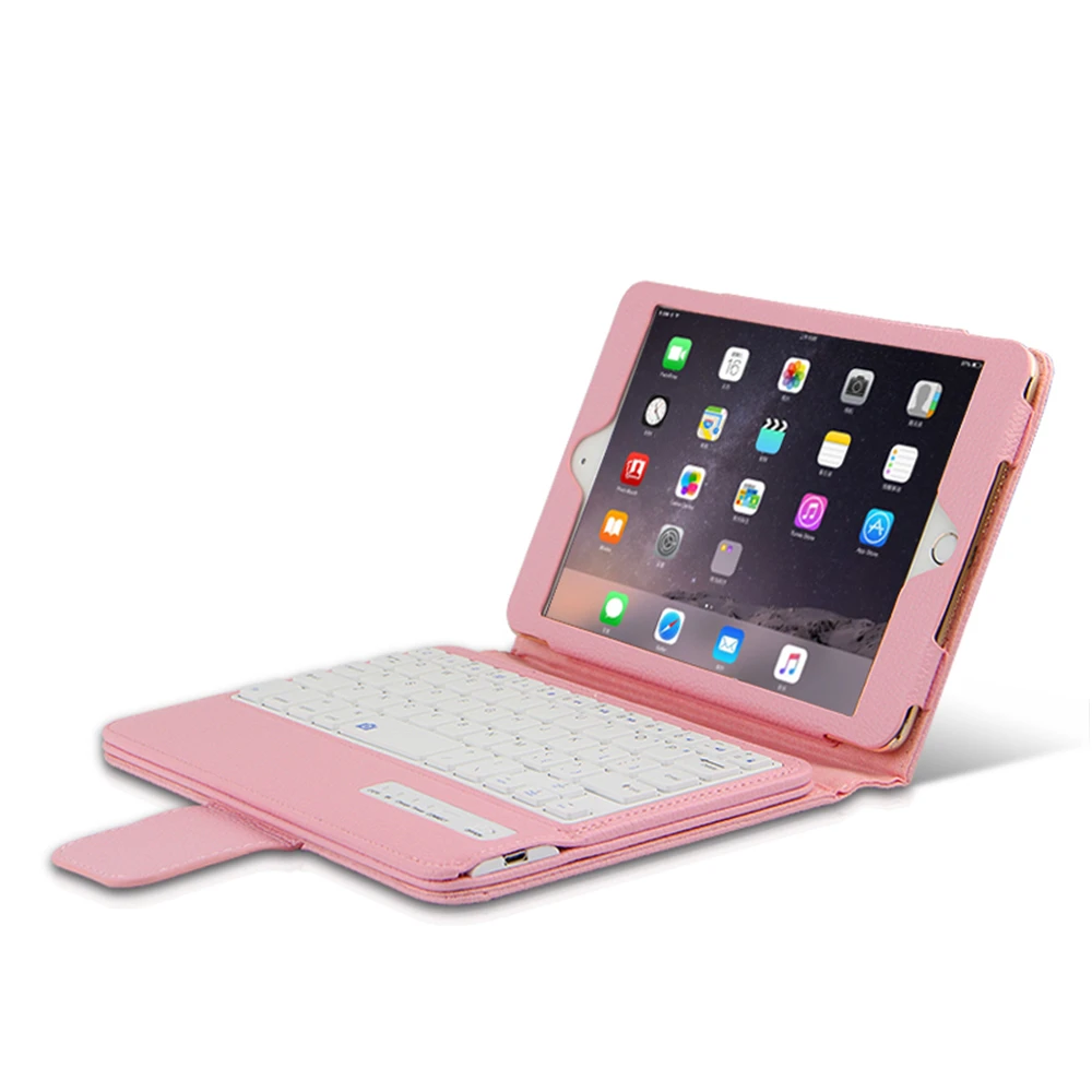 Чехол с клавиатурой для iPad Mini 4, чехол для планшета Litchi, зерно из искусственной кожи, чехол-книжка со съемной клавиатурой для iPad Mini 4, чехол