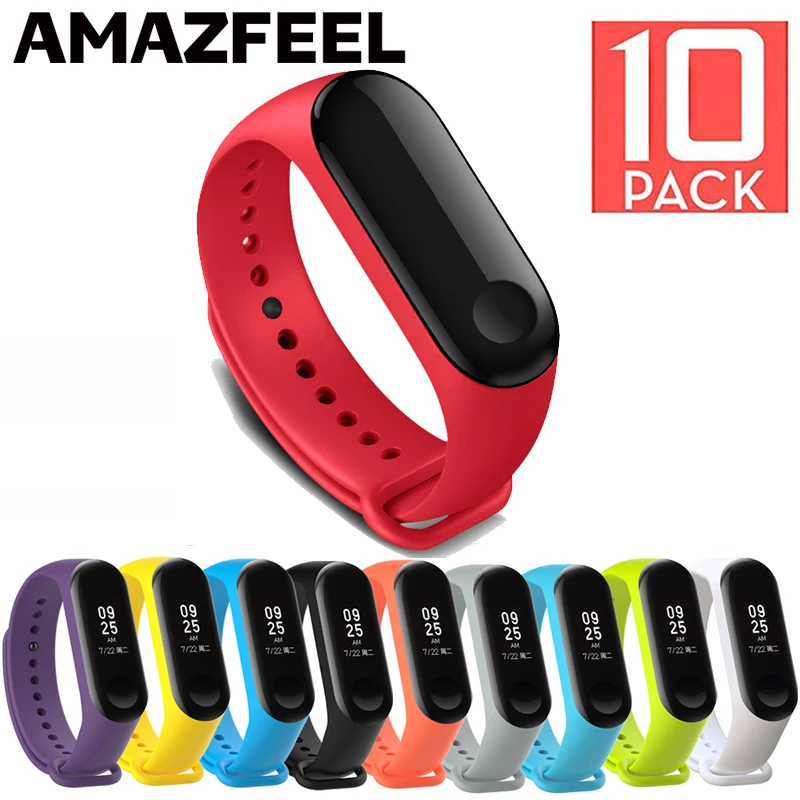 10 шт./упак. для Mi band 5 браслет ремешок Xiaomi 3 4 силиконовый чехол Браслеты Аксессуары