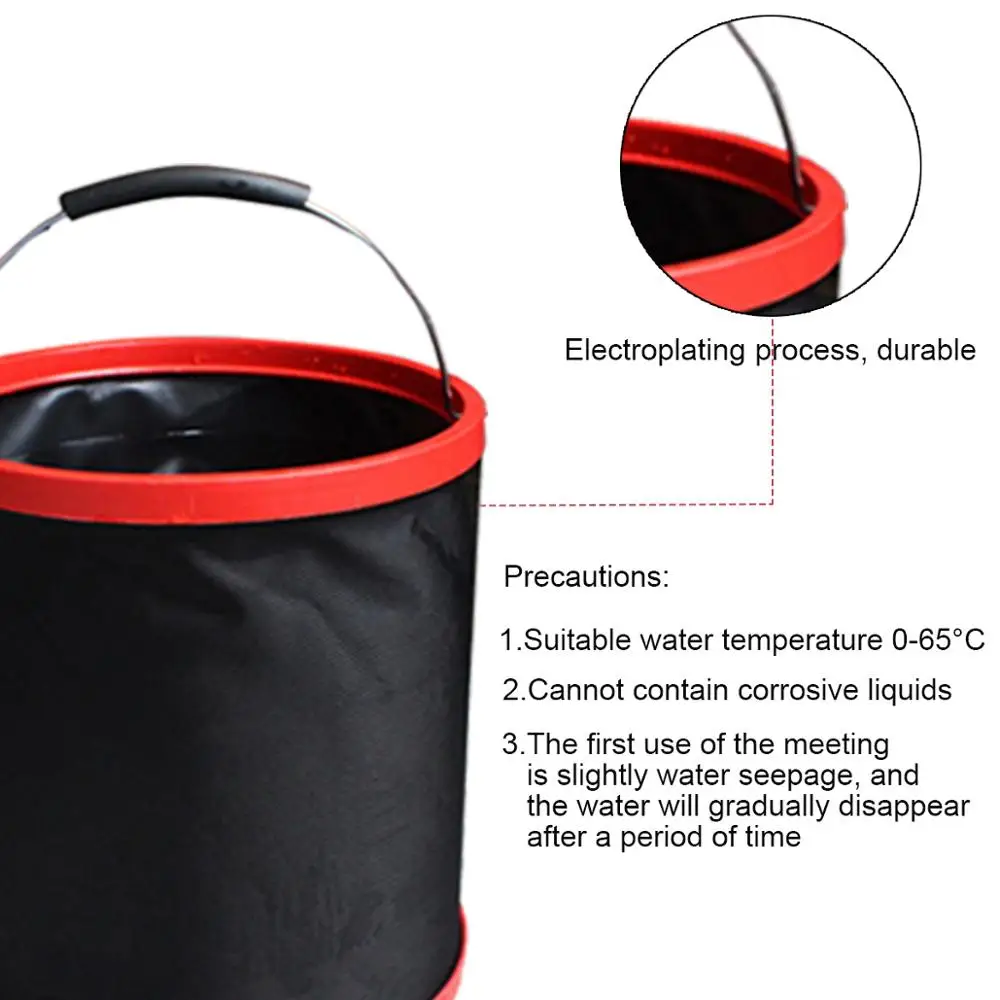 Folding Bucket Water Bucket Car Wash Bucket 11L 12L Portable Folding Bucket Outdoor Camping Car Storage Container Cleaning Tools