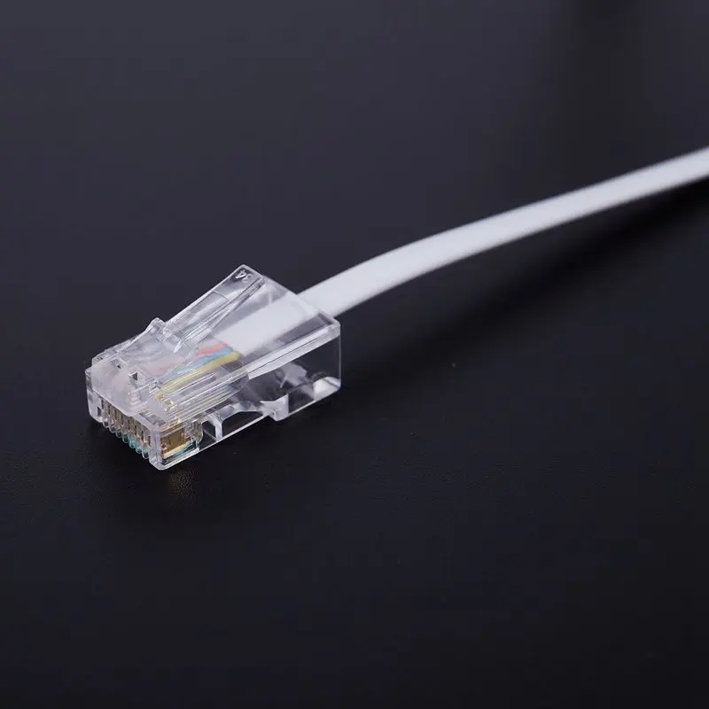6M 20ft RJ11 6P4C к RJ 45 8P4C Модульная сеть телефонных кабелей белый