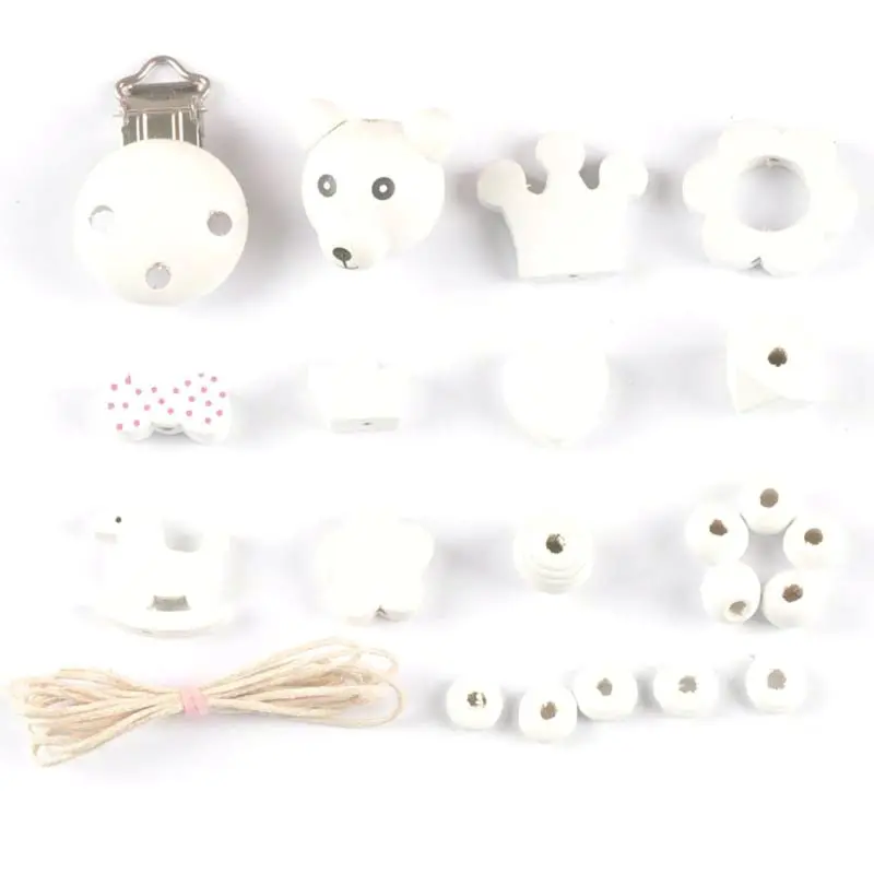 Новые DIY аксессуары для изготовления простой милый ребенок соска цепь клип деревянные бусины ювелирные изделия