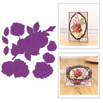 

2020 New Valentine Plant Rose Flower and Branches Leaf Embossing Metal Cutting Dies For DIY Making Card Scrapbooking No Stamps