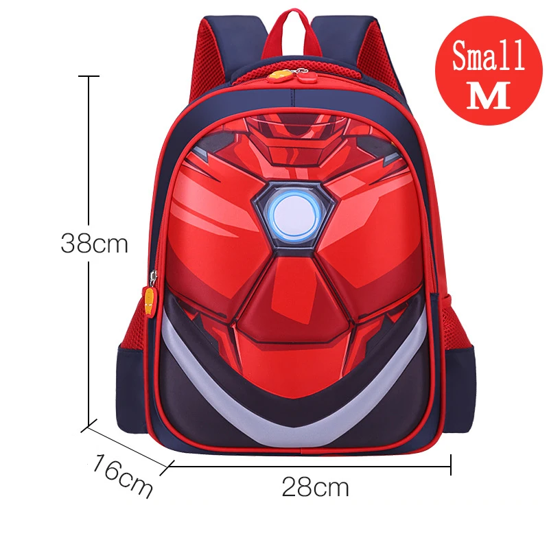 Новинка, школьный рюкзак 3D, школьные ранцы для мальчиков, водонепроницаемый, детский, Человек-паук, мульти стиль, сумка для книг, Детская сумка на плечо, ранец - Цвет: Iron (M)