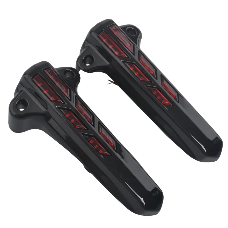 Black And Red Передняя Нижняя вилка для ног слайдер светодиодный светильник для Harley Road King Glide EFI Street скользящий Electra Glide Ультра Классический - Цвет: Black And Red
