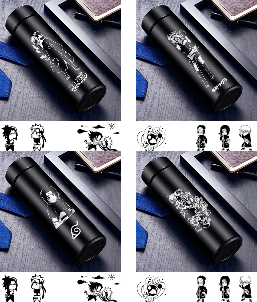 Naruto - All Characters Black and White Aesthetic Water Bottles (25+ Designs)