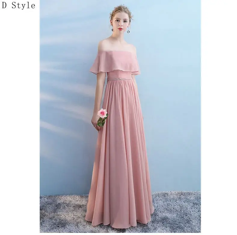 Dusty pink Пыльный розовый серый 6 стиль богемные Длинные свадебные платья шифон сексуальный V образным вырезом линия Свадебное платье для гостей vestido madrinha - Цвет: Dusty pink