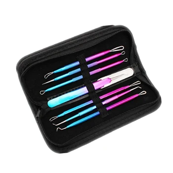 

7PCS/SET Stainless Steel Blackhead Remover Pimple Comedone Extractor Tool Acne Removal Kit Blemish,Whitehead,Zit Removing Treatm