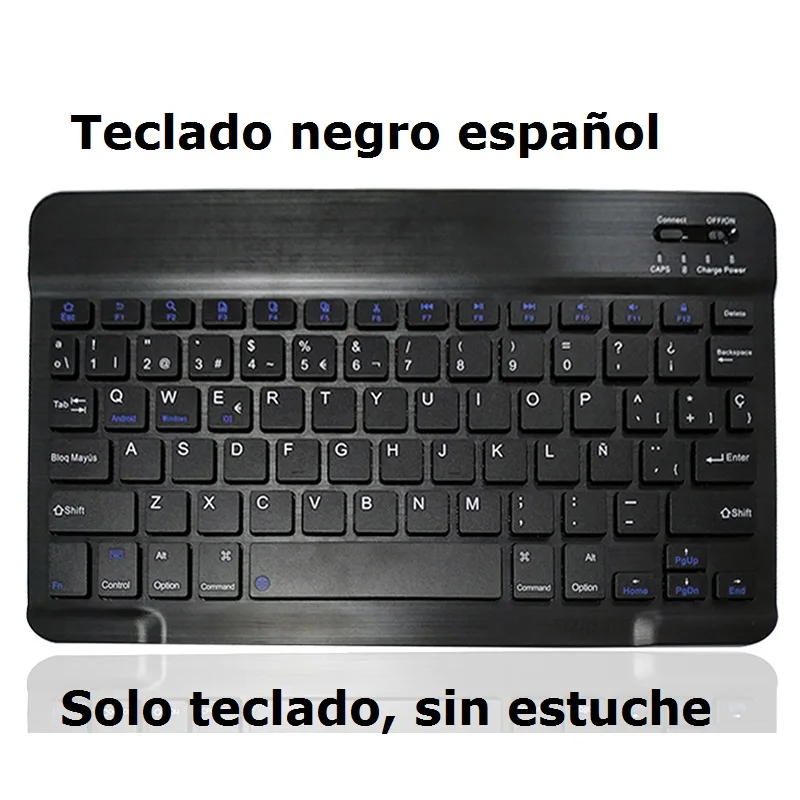 Чехол для клавиатуры с русским и испанским для iPad 9,7 Air 1 Air 2 Pro 9,7 чехол-карандаш с клавиатурой Bluetooth для iPad 5 6th чехол - Цвет: Spanish black