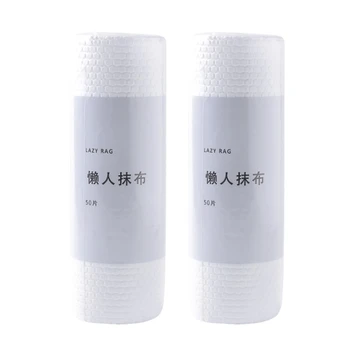 

2 Rolls of Multi-Purpose Wipes 1 Roll of 50 Pieces of Disposable Kitchen Cleaning Cloths
