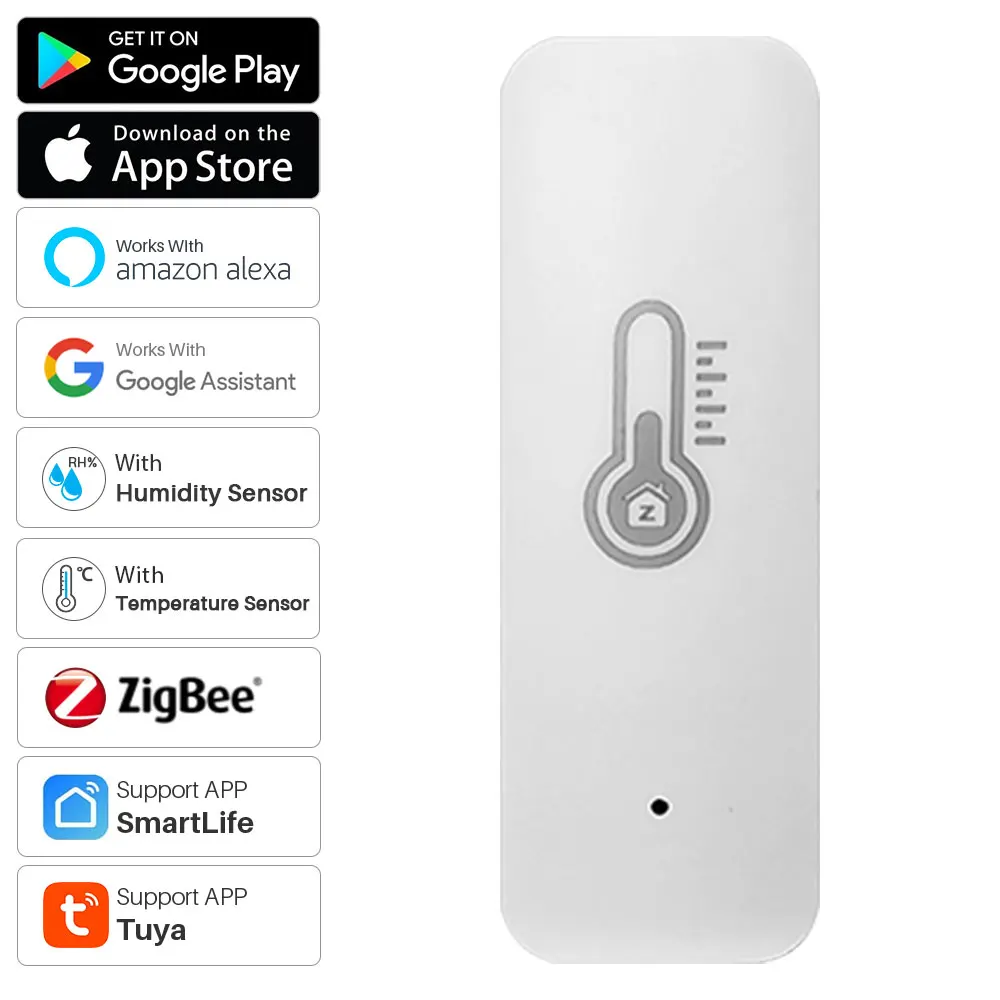 Temperature humidity meter smart temperature sensor smart thermometer Tuya smart WiFi Zigbee temperature humidity sensor Indoor thermometer hygrometer Smart life Support Alexa Google Assistant