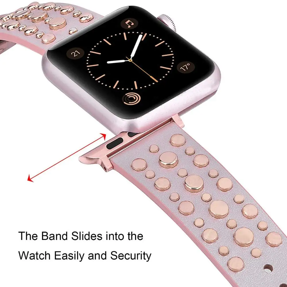 Заклепки Band для apple watch серии 5/4/3/2/1 Спортивный бесшовный ремешок correa наручных часов iwatch 38 мм 40 мм Браслет apple watch 44/42 мм кожаный ремень