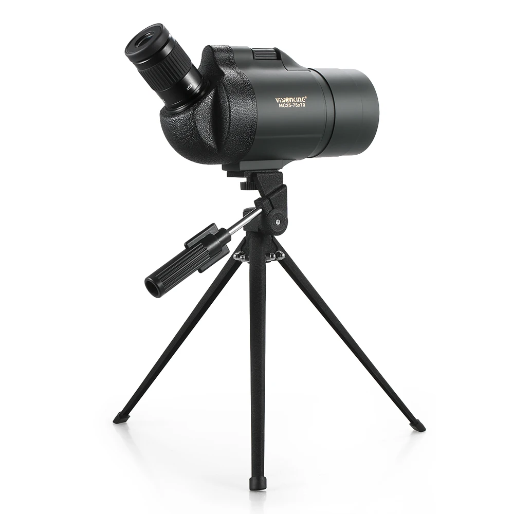 Visionking 25-75x70 водонепроницаемый Fogproof угловой Зрительная труба Bak4 призма монокулярный телескоп с штативом чехол для переноски - Цвет: Бежевый