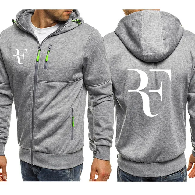 RF Roger Federer толстовки с принтом Мужские повседневные модные хип хоп Harajuku флисовая куртка мужские свитшоты на молнии с капюшоном одежда H - Color: 1