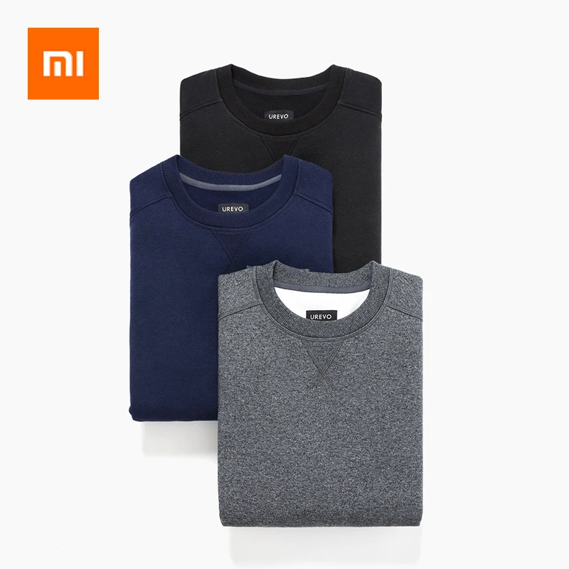 

Xiaomi O Collar Men Sweatshirt Skin-friendly Comfortable Warm Men Clothes Sweatshirt With Velvet 2019 New Arrival Winter Clothes