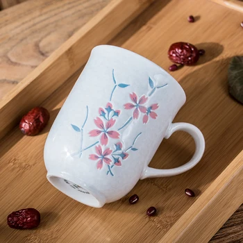 

Ceramics Coffee Mug Office with Handle Breakfast Creative Insulated Coffee Mug Cup Reusable Tazas De Cafe Strawberry Milk XX60CM