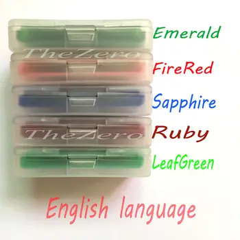 

Video Game Cartrid Console Card P Series Emerald LeafGreenSapphireFireRedRuby Version English languagfor 32 Bit Handheld Player